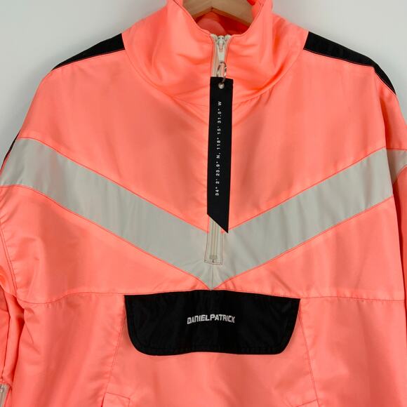 Daniel Patrick Anorak Sport Quarter Zip Track Jacket Coral Unisex Men's Size XS - Picture 4 of 8
